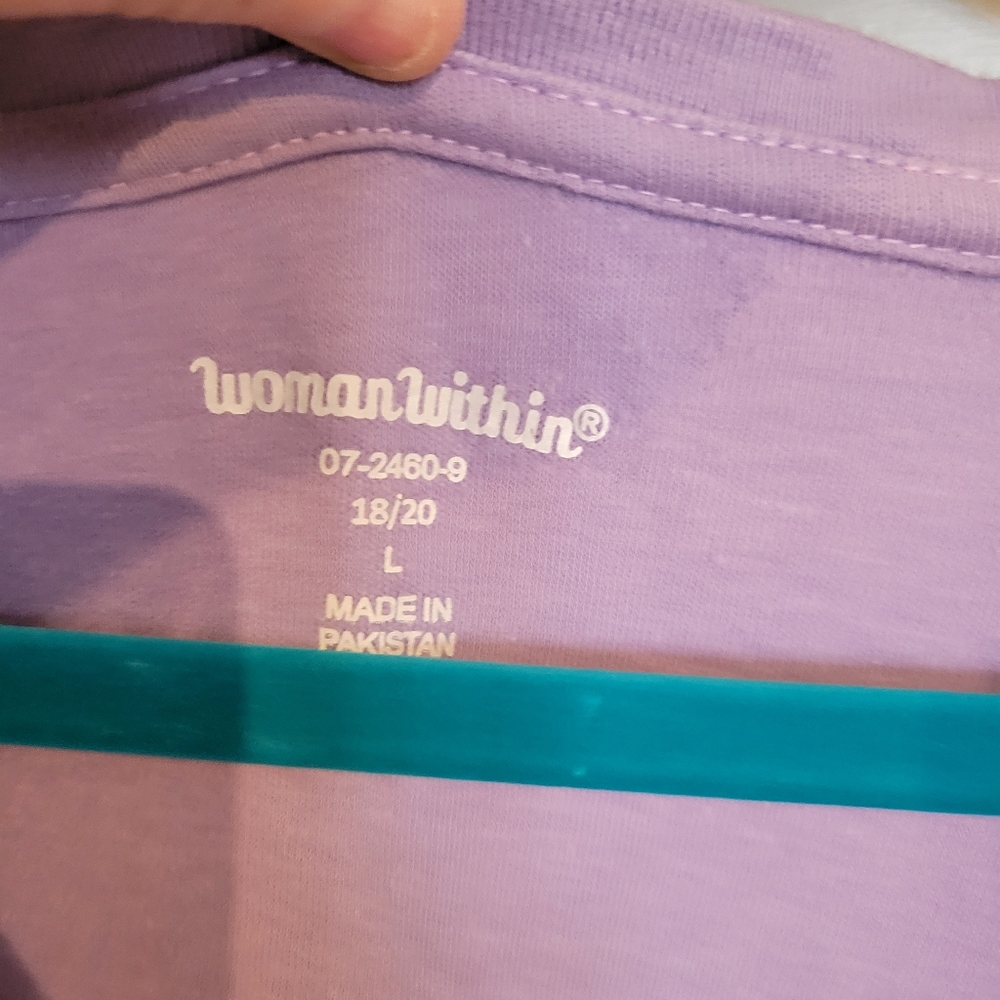 Woman with in lavender top